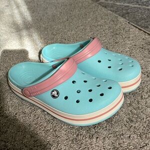 Baby Blue and Pink Crocs